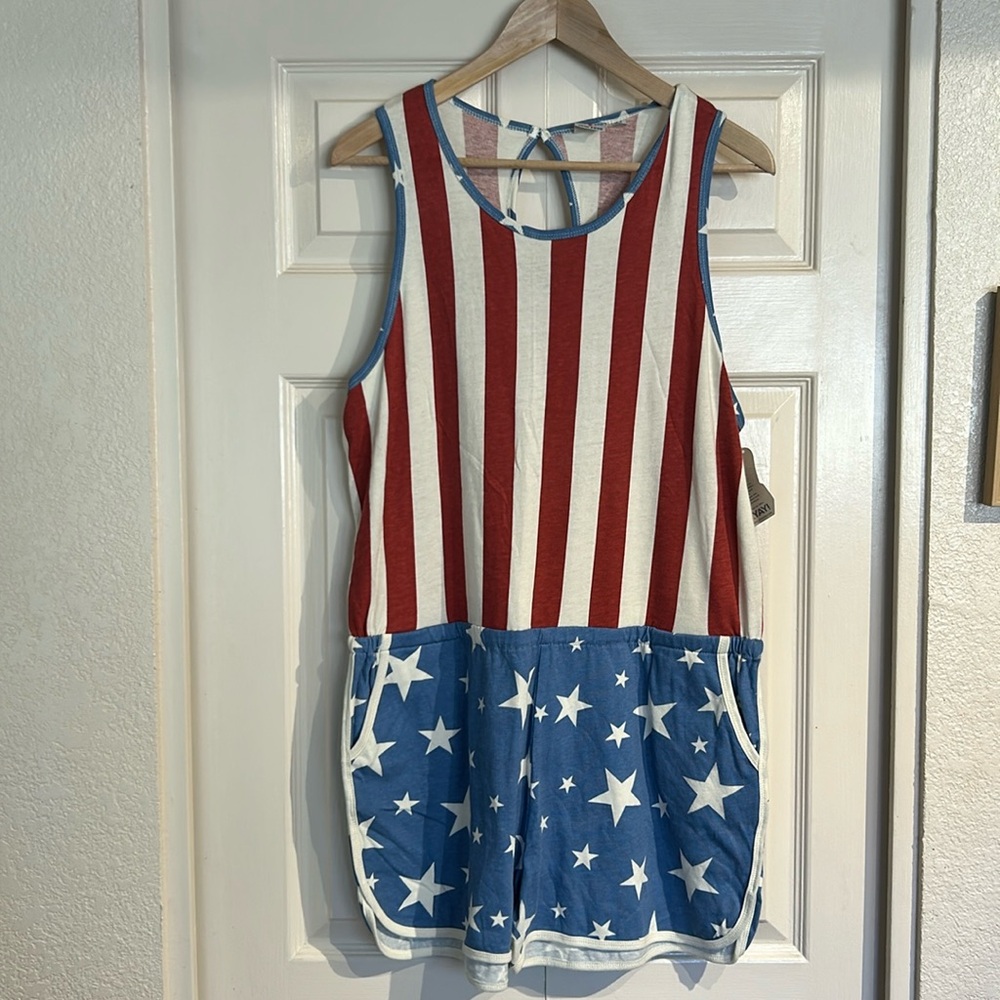 Junk Food American Flag Romper